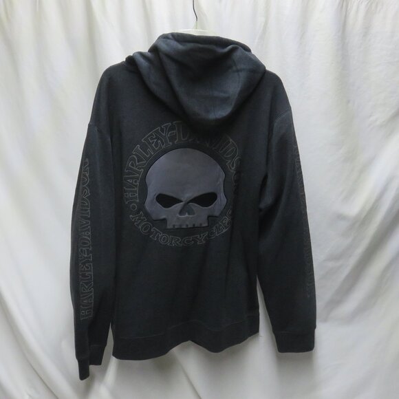 Harley-Davidson Zippered Front Men’s Willie G Skull Hoodie Sweatshirt - Picture 2 of 8